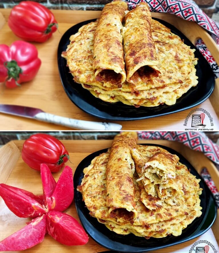 Foarte gustoase și consistente ies aceste clătite de dovlecel cu mozzarella și șuncă presată! Nu au nevoie de umplutură, pot fi servite simple
