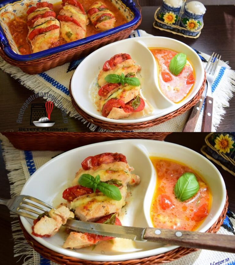 Piept de pui caprese, o rețetă de piept de pui cu mozzarella și roșii ce merită preparată pentru mâine