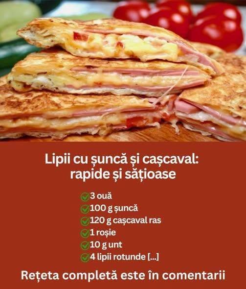 Lipii cu șuncă și cașcaval, rapide și sățioase