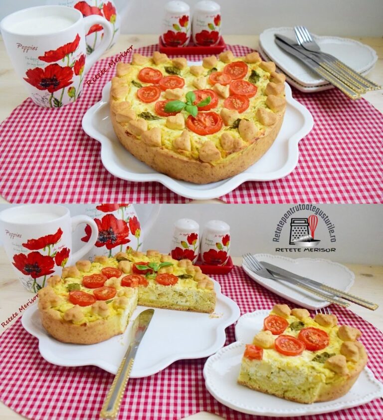 Dacă tot s-au făcut roșiile anul acesta, le includem în multe preparate culinare, iar pentru azi avem o rețetă de tartă aperitiv cu brânză și roșii