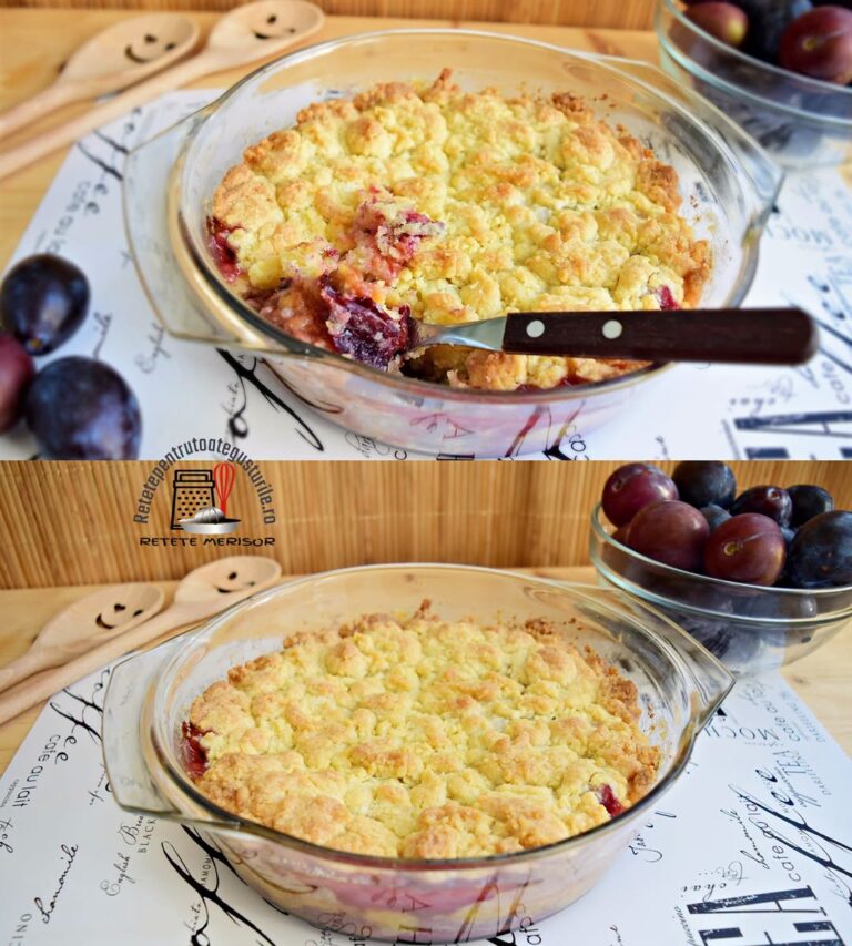 Îmi place tare mult să prepar crumble, cu orice fructe, dar parcă acest crumble cu prune și nuci este cel mai bun dintre toate.