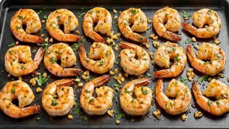 Gegrilde garnalen met knoflook en peterselie
