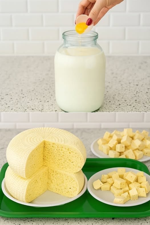 1 kilogram de cașcaval tare din 3 litri de lapte – fără oțet și aditivi, 100% natural.
