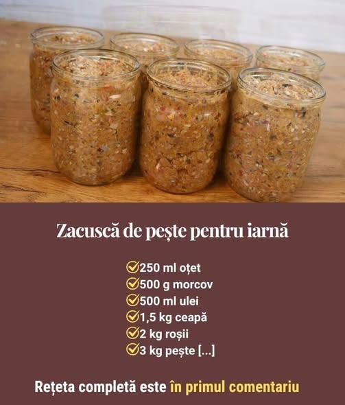 Zacuscă de pește pentru iarnă Rețetă în comentarii