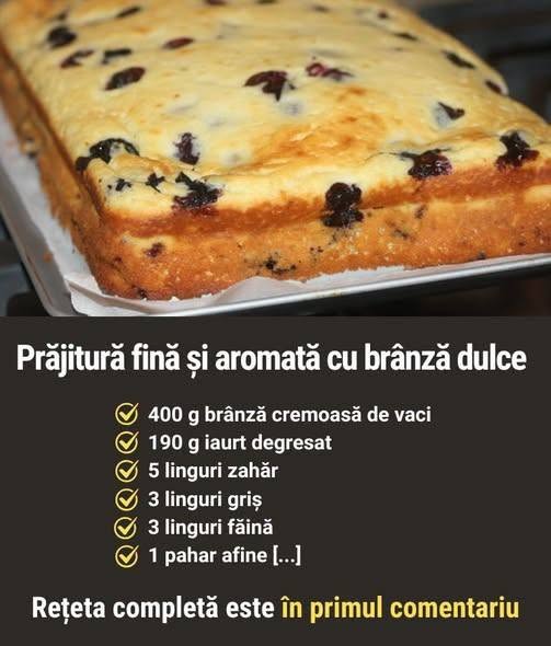  Prăjitură fină și aromată cu brânză dulce 