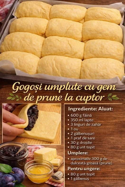 Gogosi umplute cu gem de prune la cuptor- Mult mai sanatoase si gustoase