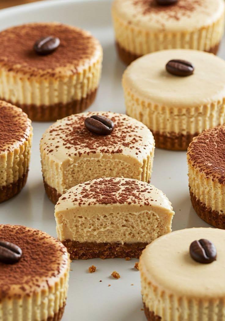 Mini-cheesecake-uri cu cafea Rețeta în comentarii