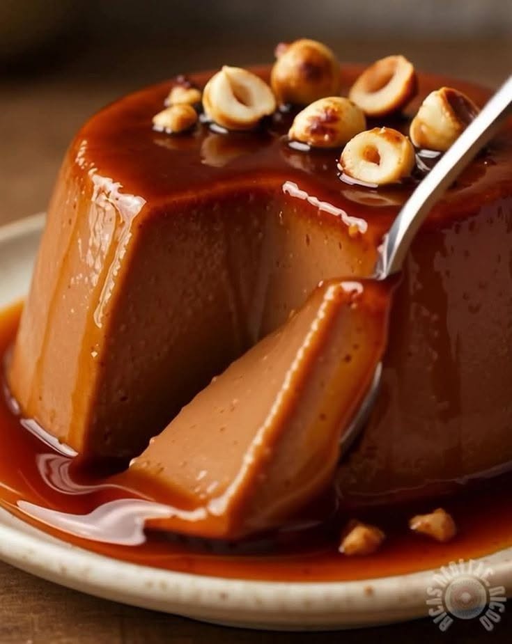 Flan cu caramel și alune de pădure Rețeta în comentarii
