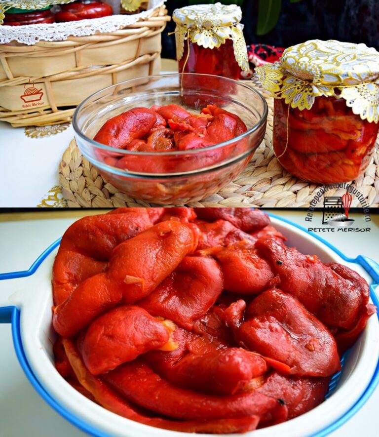 Pentru că salata de ardei copți este preferata familiei, nu ezit să prepar ardei copți la borcan conservați în oțet pentru iarnă.