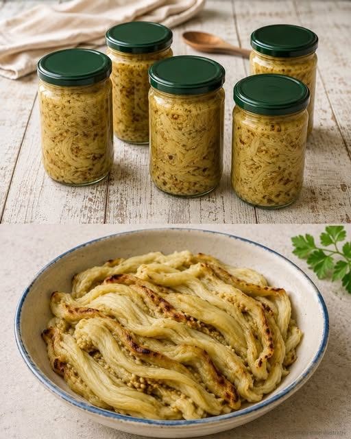 Vinete coapte la borcan pentru iarna, moi si gustoase, perfecte pentru o salata delicioasa.
