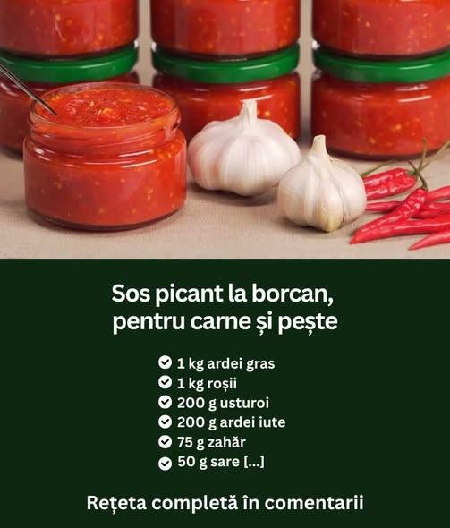  Sos picant la borcan, pentru carne și pește 