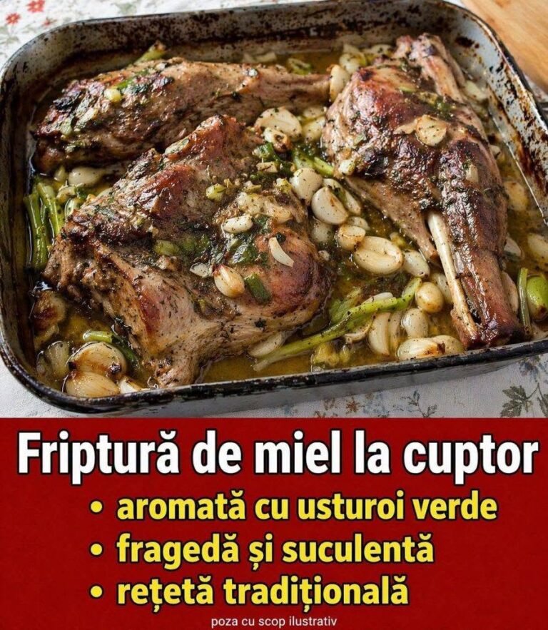  Friptură de miel la cuptor cu vin și usturoi verde