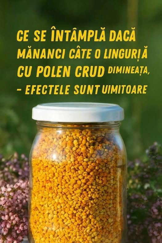  Ce se întâmplă dacă mănânci câte o linguriță cu polen crud dimineața, timp de 14 zile – efectele sunt uimitoare 