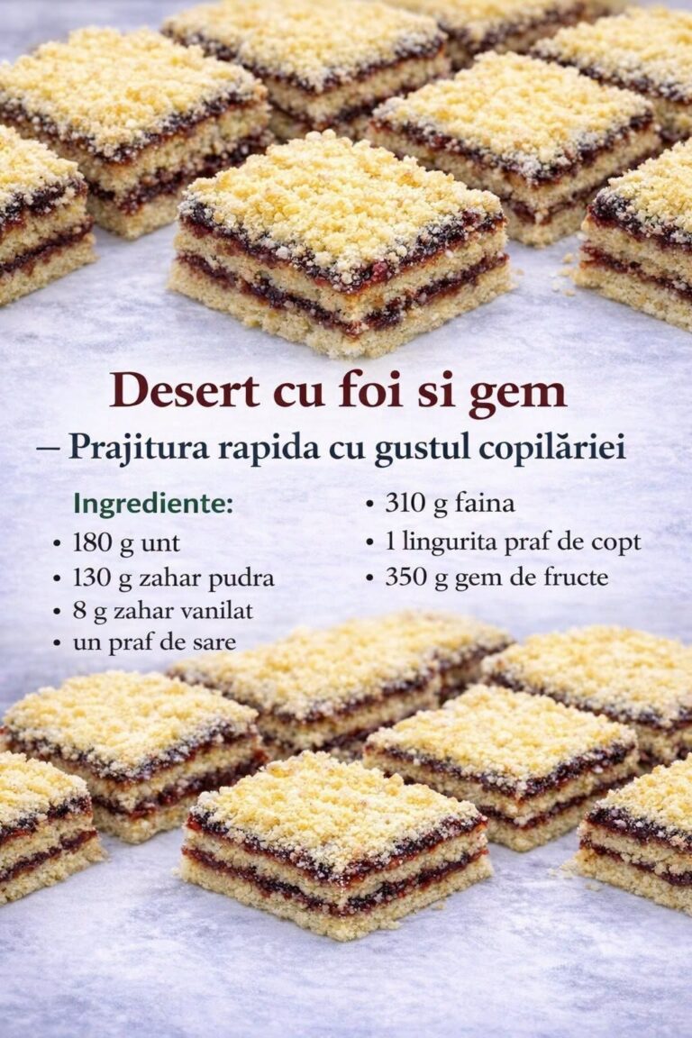 Desert cu foi si gem- Prajitura rapida cu gustul copilariei