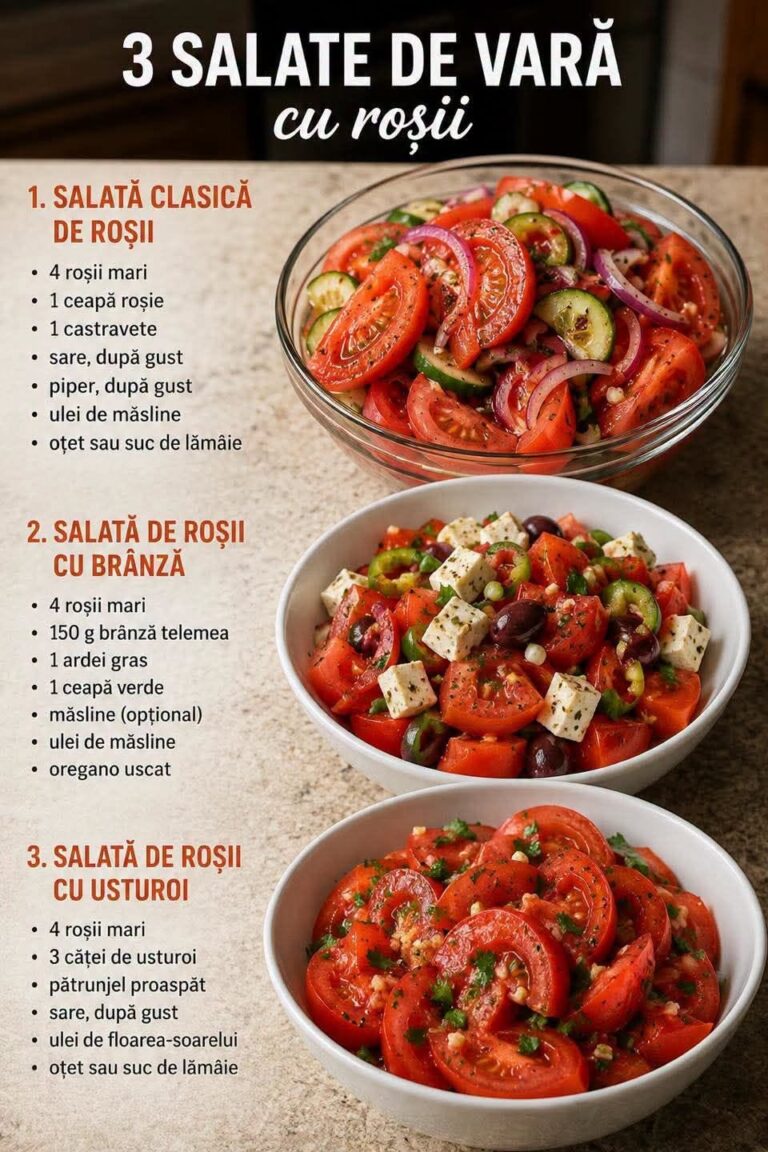 3 salate de vară cu roșii – simple, gustoase și gata în câteva minute