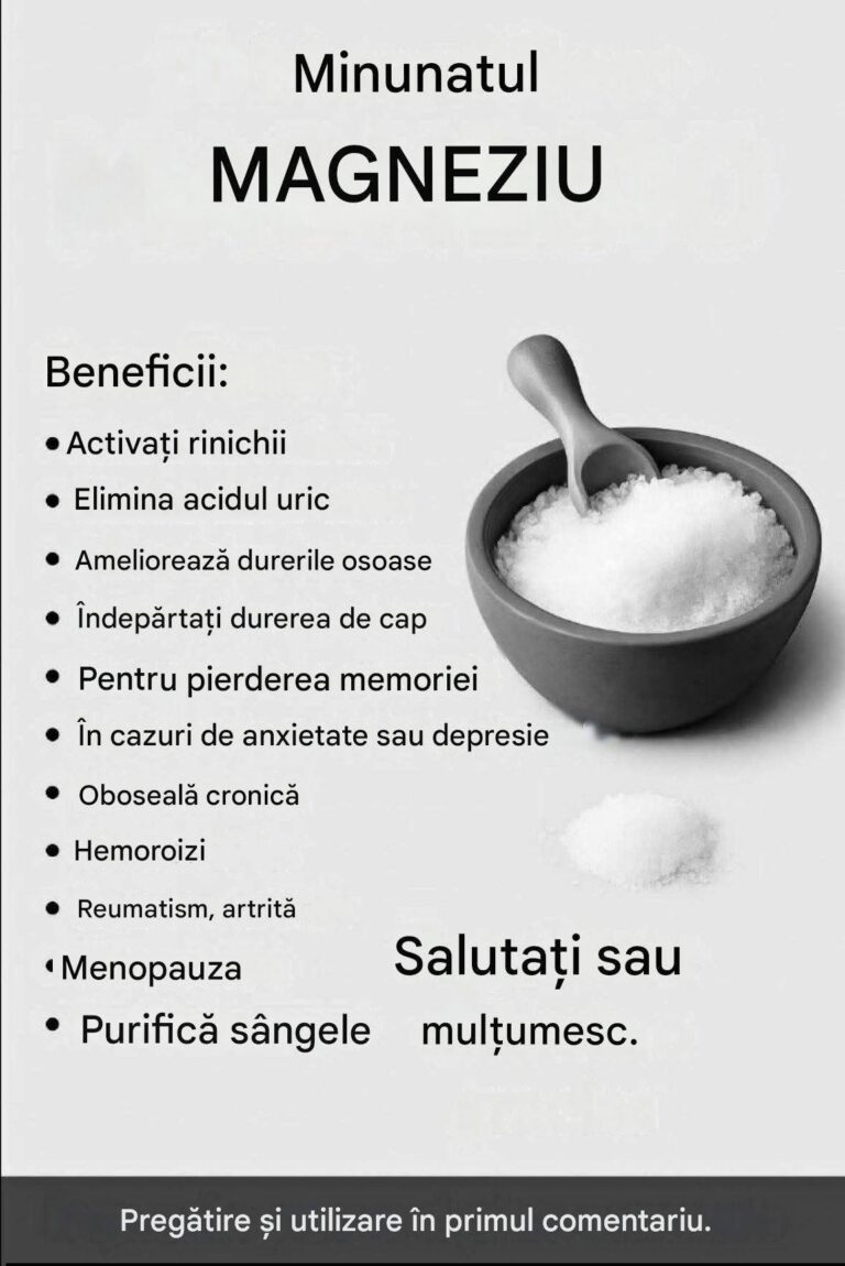 Puterea uimitoare a magneziului și beneficiile sale… 