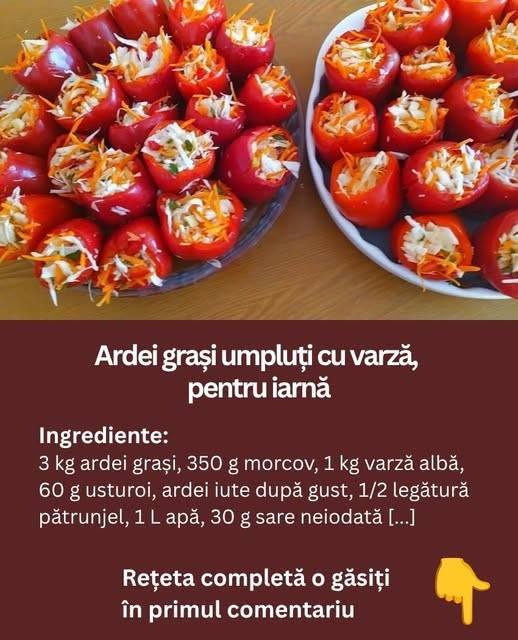  Ardei grași umpluți cu varză, pentru iarnă