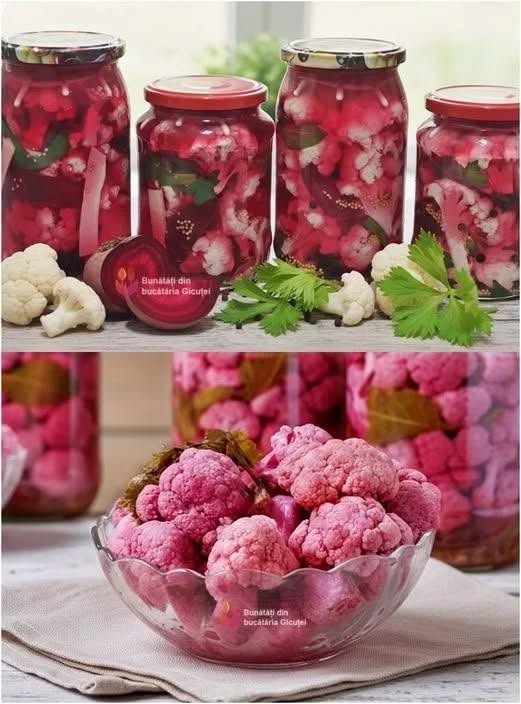 Conopida cu sfecla rosie in saramura – o bunatate! Culoare spectaculoasa, super crocanta si absolut delicioasa langa orice masa. Gasesti reteta completa mai jos, in comentarii!