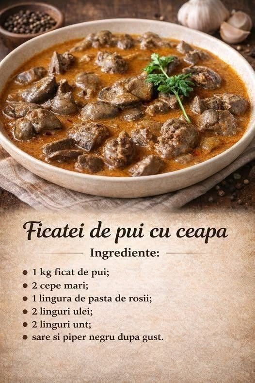 Am pregătit ficat de pui tocanat cu ceapă pentru familia mea și a fost un adevărat succes! Soțul meu nu s-a putut opri din mâncat și copii au cerut a doua porție. Trebuie neapărat să încercați această rețetă simplă și delicioasă