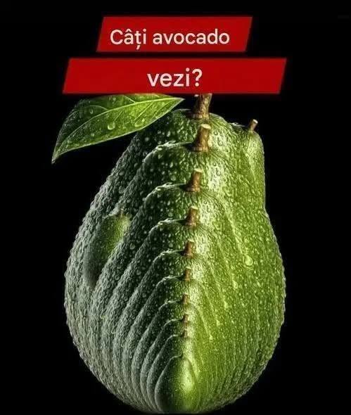 Câte avocado credeți că reușiți să identificați în această iluzie optică? Vă provoc să vă testați abilitățile de observație și să descoperiți complexitatea din spatele unei simple imagini!