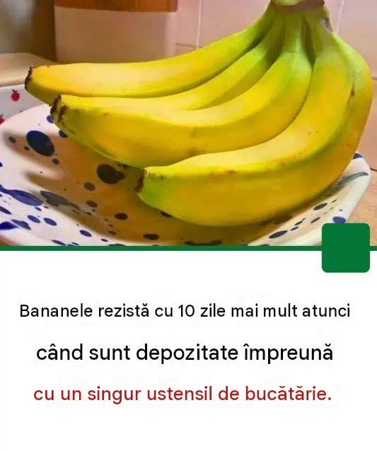 Bananele rezistă cu 10 zile mai mult dacă sunt păstrate alături de un anumit obiect din bucătărie, în loc să stea într-un bol pentru fructe.