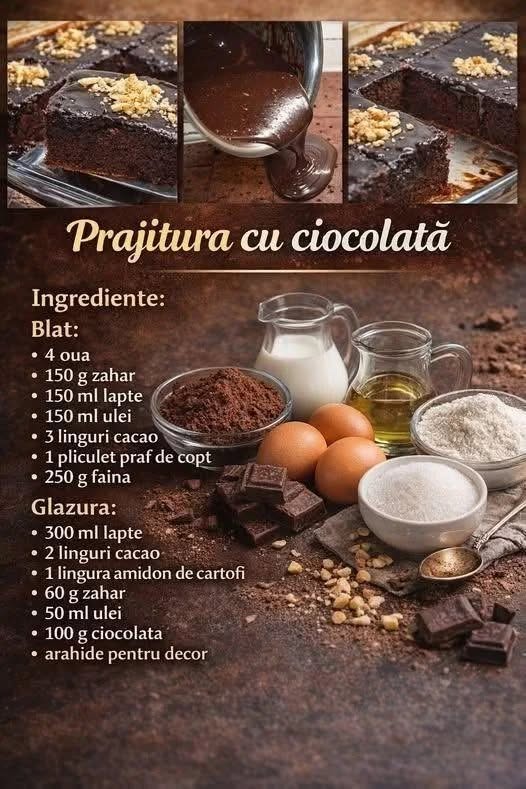 Prajitura cu ciocolata- Perfecta pentru iubitorii deserturilor