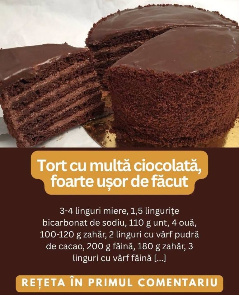 Tort cu multă ciocolată, foarte ușor de făcut Rețeta mai jos
