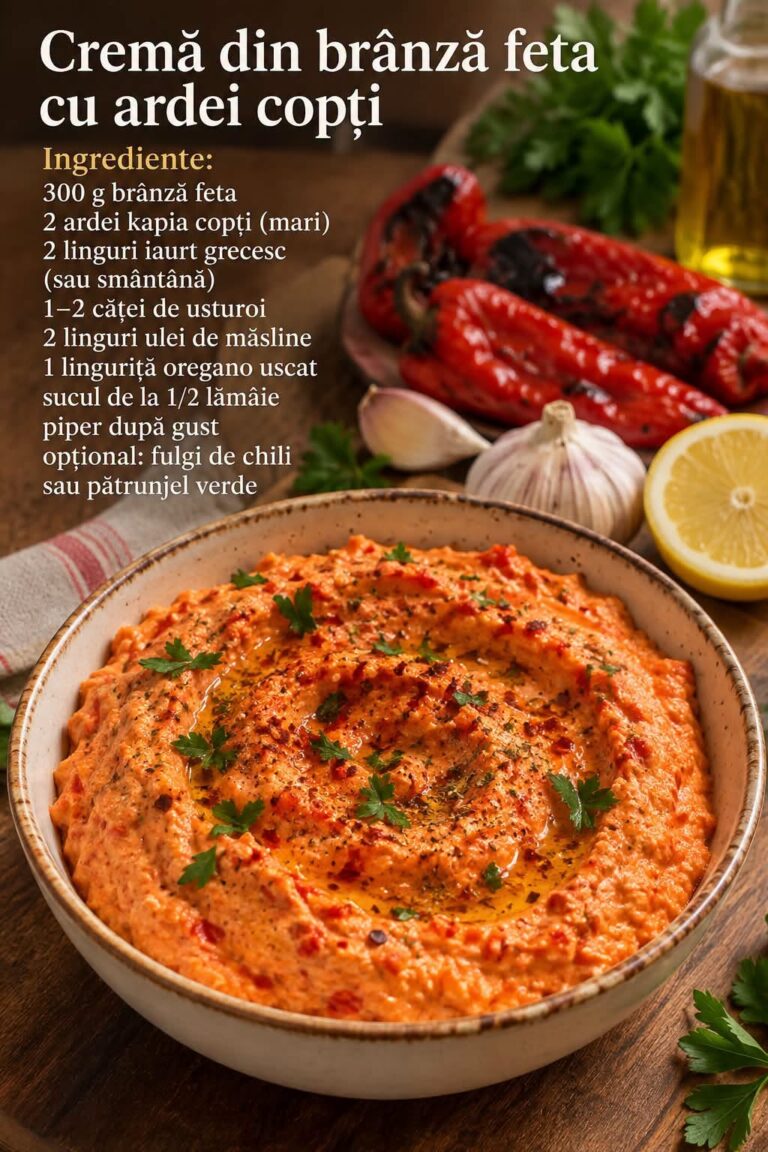 Cremă de brânză feta cu ardei copți