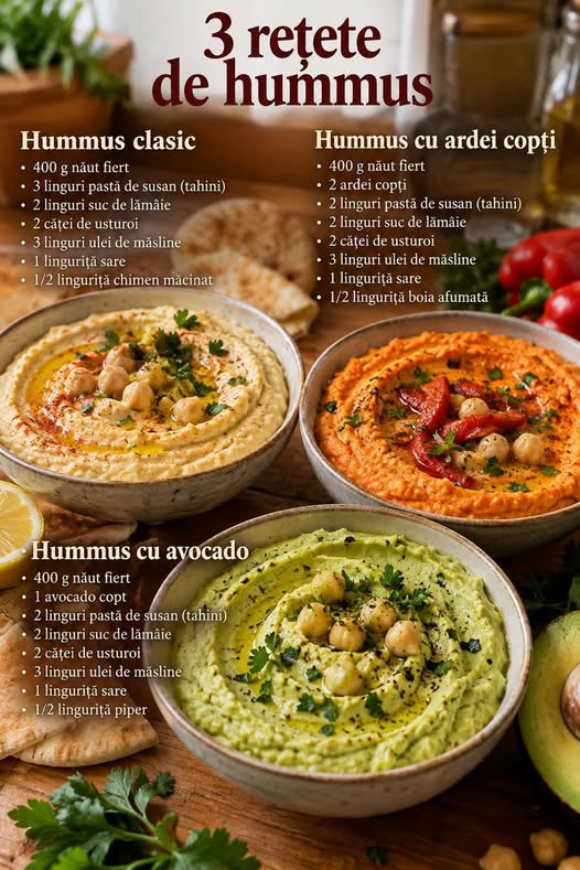 3 REȚETE DE HUMMUS – CREMOS, GUSTOS ȘI FOARTE UȘOR DE FĂCUT!