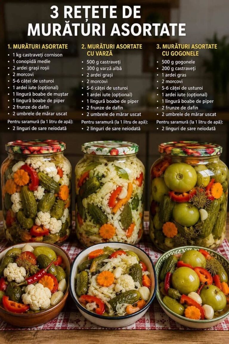🥒 3 rețete de murături asortate pentru iarnă – crocante, aromate și ușor de făcut!