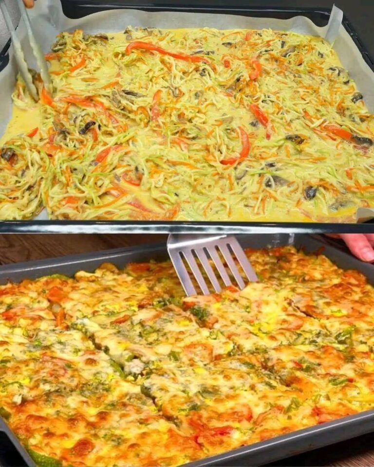 Frittata de legume cu brânză și sos cremos de usturoi – rețetă pufoasă, proteică și plină de savoare