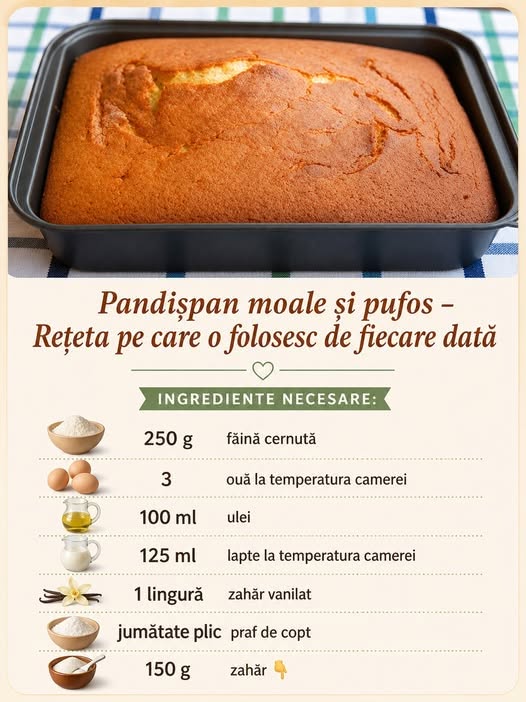 Pandişpan moale și pufos – Rețeta pe care o folosesc de fiecare dată