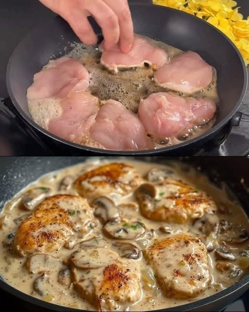 Prepar acest pui cu ciuperci de 3 ori pe săptămână!Se face ușor, iar gustul este fantastic!
