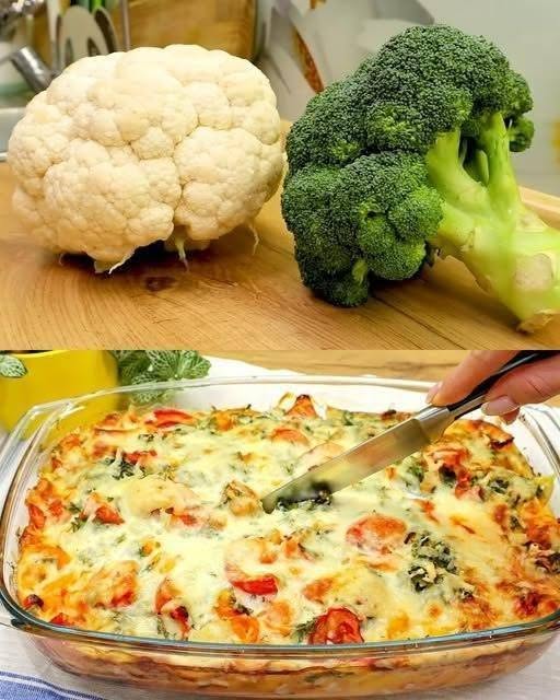 Gratin de broccoli și conopidă cu sos cremos și crustă aurie de brânză – o rețetă simplă și gustoasă