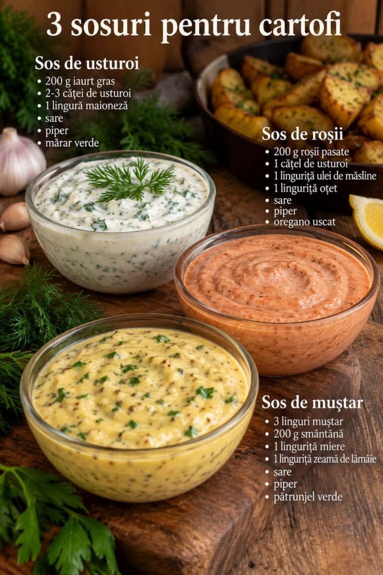 3 sosuri simple și delicioase pentru cartofi – perfecte lângă cartofi copți, prăjiți sau wedges!