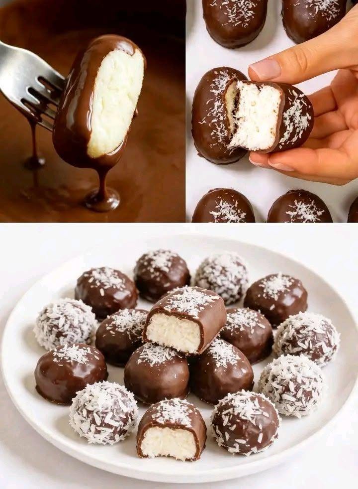 Bulețele Bounty făcute în casă – mici delicii cu nucă de cocos și ciocolată!