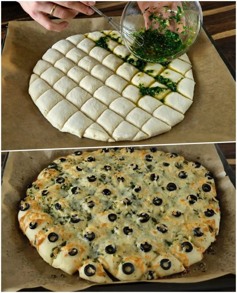 🍞🧀 Pâine cu mozzarella, usturoi și măsline 🫒