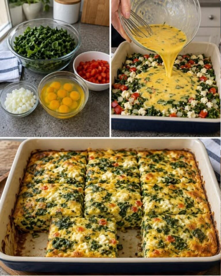 Această coacere reconfortantă umple bucătăria cu aroma caldă de feta și spanac proaspăt, fiind începutul perfect pentru orice zi.